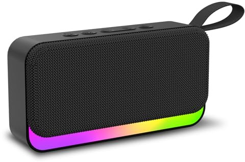 Bluetooth-högtalares med LED-lampa Bärbar högtalare med Bluetooth 5.3 för utomhusbruk, resor, camping, trådlös högtalare med stöd för TF-kort/USB/handsfree-samtal. BS-16Black