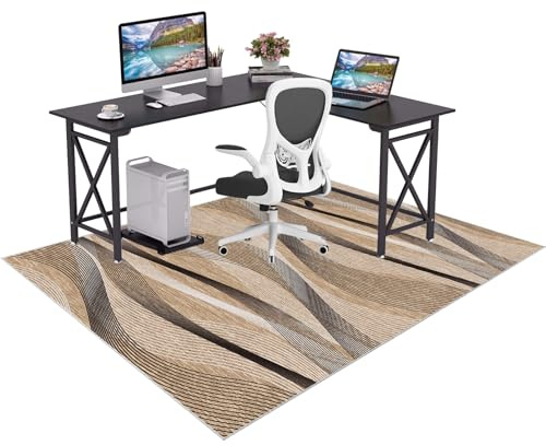 Alfombra Escritorio Suelo Antideslizante Alfombras para Silla de Gaming Oficina Protectors Suelo Silla Ruedas Silla de Ordenador Alfombras Sillas Ruedas Protectora para Suelos Duros 140 x 180 cm