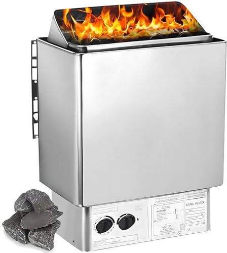 ylpddmm Electric Sauna Heater, Stainless Steel Sauna Stove Heater, Saunaheizgerät,inkl. Steuerung Überhitzungsschutz Zeitschaltuhr,Wandmontage,9KW