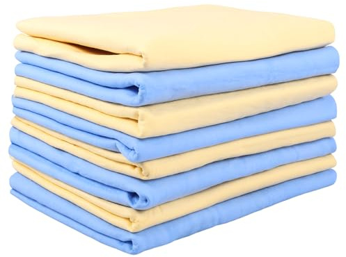 MENIBBLER 8 Pcs PVA Chamois Towel, 66 x 43cm Chamois Leathers for Car, Large Thick Tensile Absorbent Drying Towel for Washing Car Wiping Hair