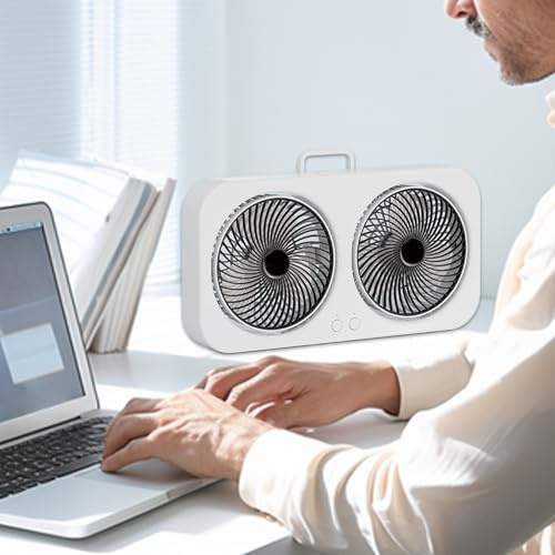 Ventilador De Escritorio - Regalo De Verano | Ventilador USB Portátil, Operación Silenciosa | Mini Ventilador Recargable | Luz LED | Batería De 4000mAh | Ajustable A 4 Velocidades | Ventilador De