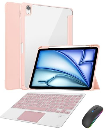 Custodia con tastiera per iPad 9/8/7a generazione 10,2 pollici con mouse, custodia sottile e intelligente con tastiera Bluetooth per iPad Air 3 2019/ Pro 10,5'' 2017