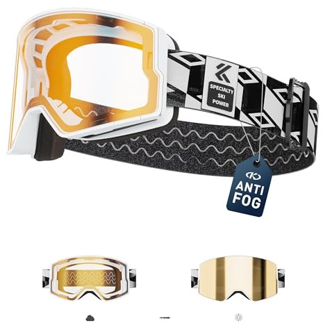 KAPVOE Maschera da sci fotocromatica antiappannamento UV400 OTG K722
