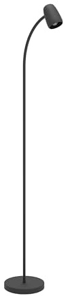 EGLO Carlo Golvlampa, vardagsrumslampa med flexibel arm, svängbar lampa av svart metall, läslampa med E14-sockel, höjd 170 cm