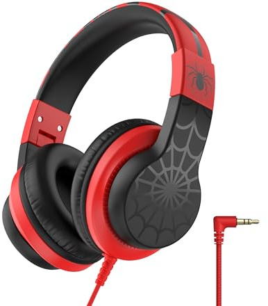 iClever HS19 Kids Headphones with Microphone, Volume Limiter 85/94dB, Over Ear Girls Boys Headphones for Kids with Shareport, Foldable Wired Headphone for School/Travel