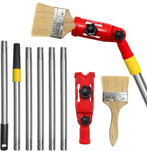 Golgner Mehrwinkel Pinsel Verlängerung, 1.7M Multi Angle Paint Brush Extende, Einziehbare Farbroller Verlängerungsstange mit Pinsel, für Wände, Decken & Ecken
