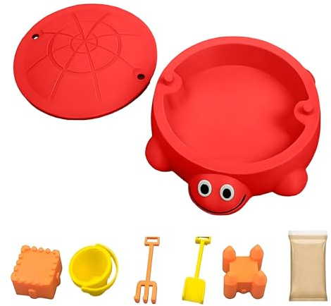 Mini Turtle Sandbox with Lid- Desk Zen Garden Kit, Adult Sensory Sandscape with Molds, Sand & Mini Tools, Zen Garden for Desk, Fun Gifts & Home Office Decor for Meditation and Stress Relief