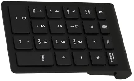 HUSHUI Pavé Numérique BT304 22 Touches, Mini Clavier sans Fil avec 5.0, Conception Ergonomique pour Mac OS (Noire)