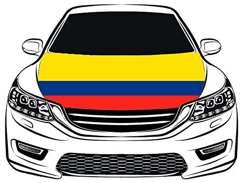 La República de Colombia bandera capó cubierta 3.3X5FT 100% poliéster, bandera del motor, telas elásticas se pueden lavar, bandera del capó del coche