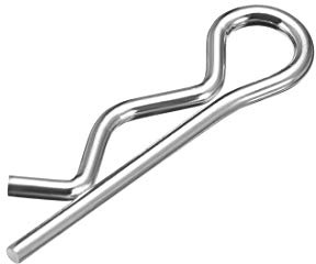 sourcing map Clip-Pins, 1,8 mm Draht, Karbonstahl, 35 mm Länge, Anhänger, R-Form, Federsplinte, Traktor, Rasenmäher, Befestigung, Hardware, silberfarben, 50 Stück