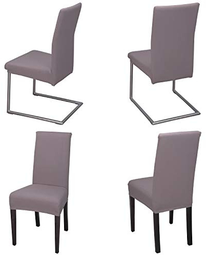 Staboos Stuhlhussen 4er Set - Hohe Elastizität - Stuhlbezug 4er Set - ÖKO TEX Zertifiziert (Taupe-Braun)