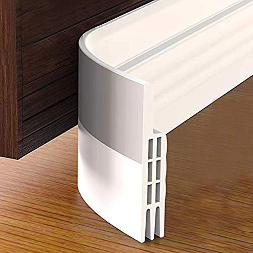 Bas de Porte Adhésif, ZCZUOX 100cm x5cm Souple Silicone Isolant Phonique Thermique Bande d'étanchéité Anti Bruit Poussière Stop à l'air Froid Anti Souris Fourmi Cafard Insectes