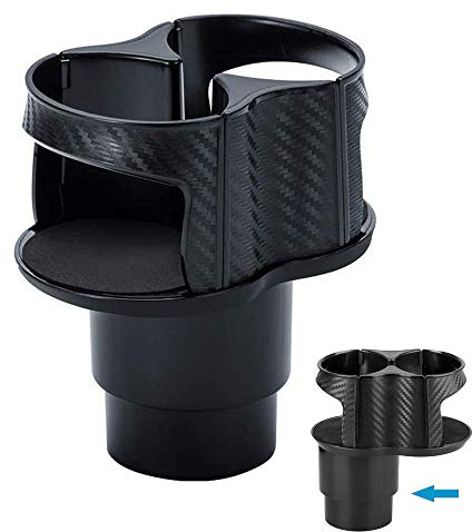 Heart Horse Car Center Console Dual Cup Holder Expander for Drinks,2 In 1 Multifunctional 2 Cup Mount Extender with Adjustable Base,Universal Detachable Water Bottle Holder for Cars （2-IN-1）