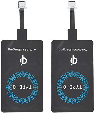 2 PCS Qi Wireless Charger Type-C Charging Receiver for Mobile Phone