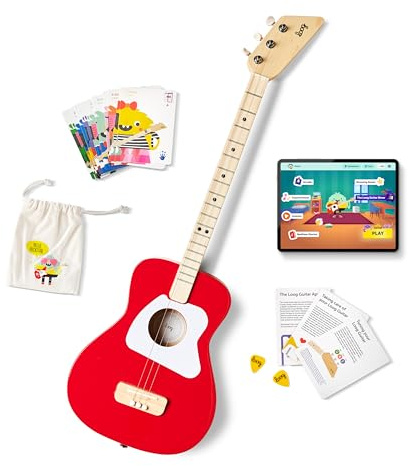 Loog Guitare acoustique professionnelle à 3 cordes pour enfants à partir de 6 ans, application d'apprentissage et leçons inclus