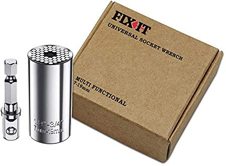 FIX-IT Gifts for Men Universal Socket Wrench 7-19mm Multi-Function Fastener Universal Repair Tool, Power Drill Adapter Set, Birthday Presents for Dad