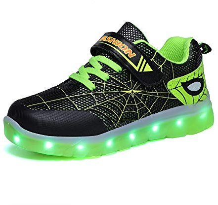 KIMIME PIKL LED Zapatos Verano Ligero Transpirable Impermeable Bajo 7 Colores USB Carga Luminosas Parpadeo Deporte de Zapatillas con Luces Los Mejores Regalos para Niños Niñas Cumpleaños de Navidad