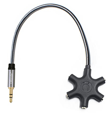 Oluote Kopfhörer-Splitter, 3.5mm TRS Stecker auf 3.5mm TRS Buchse * 5 Splitter Adapter für MP3 Player, Handy, PC, Kopfhörer, Lautsprecher (1.5M)