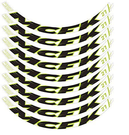 BUSEB Fahrradradaufkleber Fahrradaufkleber MTB M.C.F.K 27.5 Zollrad Set Aufkleber Mountain Bike Rand Abziehbilder transparenter Boden (Color : Yellow)