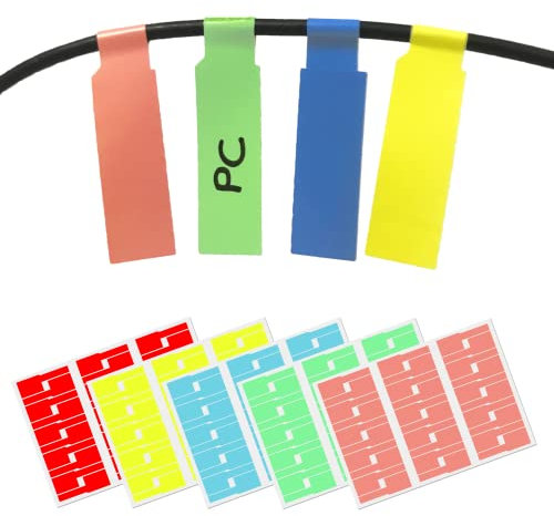 5 Farben, 150 Stück, Kabel Etiketten Selbstklebend Kabelbeschriftung A4-Format, für Laserdrucker