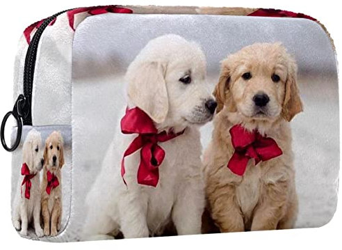 Geschenke für Männer Frauen Make-up Taschen Kulturbeutel Kleine KosmetiktaschenTiere Golden Retriever Hunde