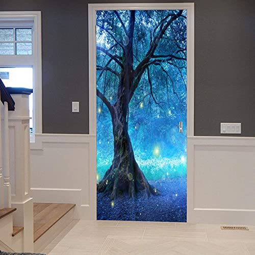 Türtapete Selbstklebend Bäume Waldlandschaft 90 X 200 Cm Türtapete Selbstklebend Türposter,Fototapete Selbstklebend 3D Pvc Türaufkleber Diy Türbild,Türfolie Poster Tapete - Fotos Von Kinderzimmertür