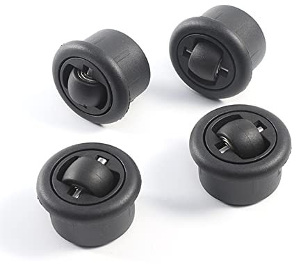 Lokatall Office Chair Castors, 4 Pack Glide Castors for Office Chair Wheel Replacement Silent Caster for Furniture Plastic Swivel Castor Wheels Universal Rolling Chair Wheels, 50mm Diameter (Black)