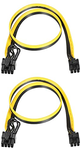 PATIKIL PCIe Cavo 6 Pin Maschio a 8 Pin (6+2) Maschio GPU Alimentazione Fornitura Cavo PCI Express Alimentazione Adattatore Cavo 520mm/20.5 per Grafica Scheda, 2pz
