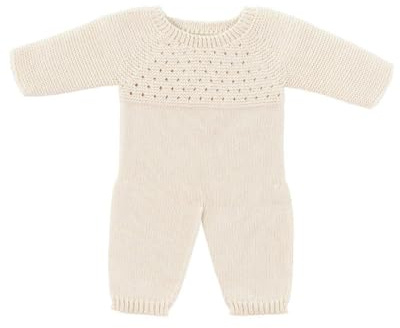 Miniland Strickpyjama, beige, für 40cm Puppen recycelten Fasern. Miniland Dolls
