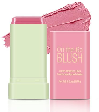 Boobeen Maquillaje Multiusos Colorete Brillante Stick Hidratante Sólido Tintado Impermeable Larga Duración Stick para Ojos Labios y Mejillas