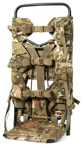 MT Alice Militär-Rucksack aus Aluminium, extra groß, für Jagd, MOLLE, taktisches Design, Ripstop-Nylongewebe, Multikamera, 35 inches (H) x 17 inches (W) x 3 inches (D), Iraklis Rahmensystem