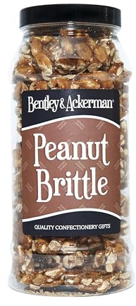 Bentley & Ackerman Peanut Brittle Gift Jar 450g - Roasted Caramelised Peanut Brittle - Traditional Retro Sweet - Sharing & Gifting Jar