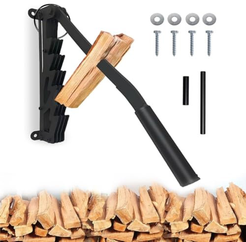 Wall Mounted Kindling Splitter, Detachable Powerful Wall Mounted Log Splitter,High Carbon Steel Wood Splitter,Portable Manual Firewood Log Splitter With Dual Handle, For Home, Camping, Picnic