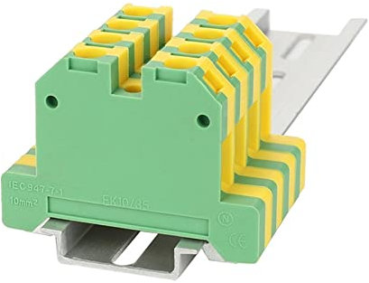 10 Stück EK10/35 Schraub-Erdungsanschluss-Erdungsklemmen SAK 10 mm2 Draht-Elektroanschluss DIN-Schienenklemmenblock EK 10/35 Rail terminal block