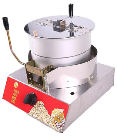 Commercial Popcorn Maker Machine Electric/ Fuel Gas Popping Popcorn Machine Stovetop Spinner Thickened Aluminum Alloy Pot Fast Popping For Party Christmas And Movie Nights, Football Matches(Hand rotat