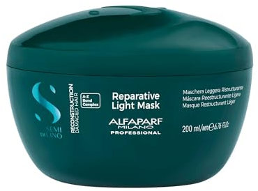 Alfaparf Milano Semi di Lino Reconstruction Light Mask, Maschera Ristrutturante per Capelli Fini Danneggiati, Scudo Anti-Inquinamento, Colore Brillante, Lucentezza, Forza e Struttura, 200ml