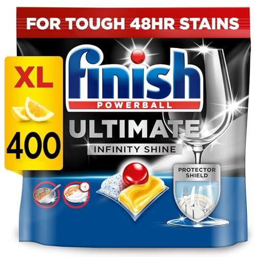 Finish Ultimate Infinity Shine Dishwasher Tablets Lemon Total 400 Bulk