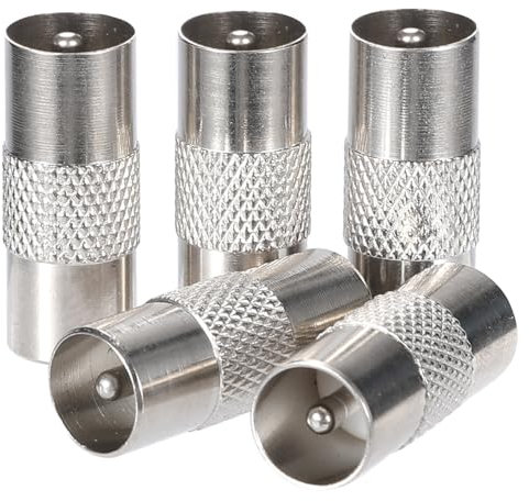 Greluma 5 Pz Adattatore connettore accoppiatore antenna TV coassiale spina a spina, maschio a maschio