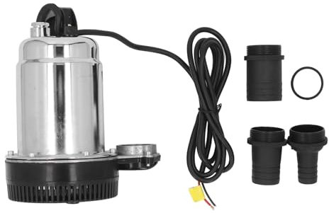 Tauchpumpe DC 220W Tauchwasserpumpe Förderpumpe DC-Pumpe Schmutzwasserpumpe Tragbar Brunnpume mit 1in 1,5in 2in Auslassanschluss für Pool Fischteich Teich Süßwasser