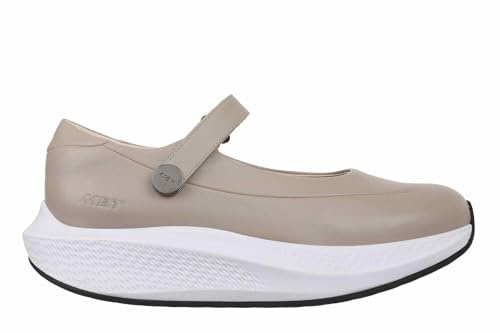 MBT Sirima 8 Tipo Bailarinas de Mujer de Vestir. Zapatos para Caminar Anatómicos y Cómodos. Calzado Fisiológico Confort y Estabilidad con Suela balancín. Manoletinas Casual sin Cordones. Color Gris
