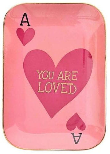 Gift Company Love Plates, Deko-Teller M, Porzellan, Motiv: You Are Loved, rosa, 15,5x2x10,5cm