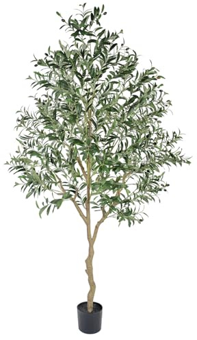 YOLEO Künstlicher Olivenbaum 210cm kunstpflanze groß Künstliche Pflanzen Artificial Olive Tree Kunstbaum wie echt für Wohnzimmer Schlafzimmer Büro Deco (Typ 1)