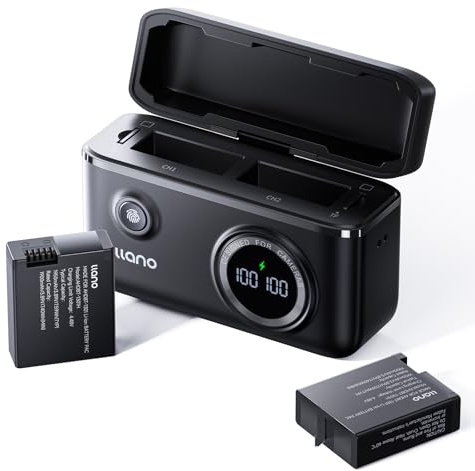 llano Hero 13 Batería, paquete de 2 baterías Enduro Hero13 para cámara de | Para cámara de acción GoPro Hero 13, pantalla digital inteligente, ranura para tarjeta KF