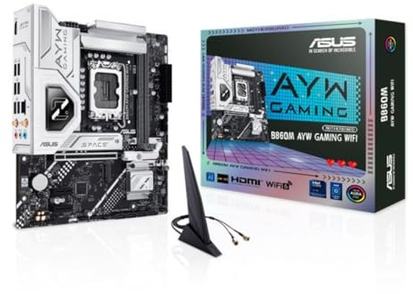 ASUS B860M AYW GAMING WIFI, Scheda Madre Intel mATX, Slot DDR5, Nera | Socket LGA 1851, PCIe 4.0, Due Slot M.2, WIFI 6, Ethernet Realtek 2.5Gb, HDMI, SATA 6Gbps, Porta Posteriore USB da 10Gbps