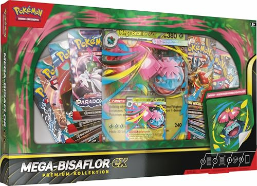 Pokémon-Sammelkartenspiel: Premium-Kollektion Mega-Bisaflor-ex (1 holografische Promokarte, 1 überdimensionale Promo-Wackelbildkarte & 8 Boosterpacks)