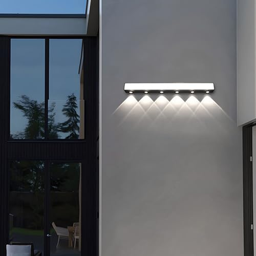 HQHYGM Lumo da Parete da Esterno Lampada murale creativamente Decorativa IP65 Alluminio Nero a Parete a Muro Impermeabile per Il corridoio Villa Balcone (Luce Bianca 90 cm)