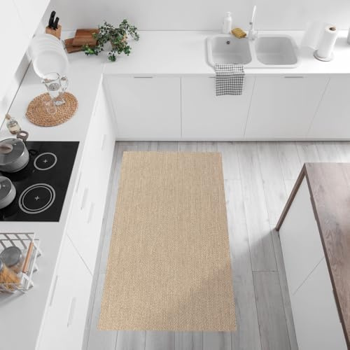Alfombra cocina lavable antideslizante vinílica alta gama 60x90 cm Beige
