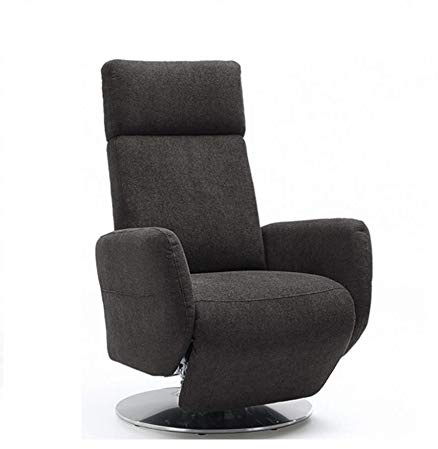 Cavadore TV-Sessel Cobra mit 2 E-Motoren/ Elektrisch verstellbarer Fernsehsessel mit Fernbedienung / Relaxfunktion, Liegefunktion / Ergonomie S / Belastbar bis 130 kg / 71 x 108 x 82 / grau