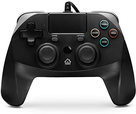 snakebyte GAMEPAD 4S - schwarz - kabelgebundener Controller kompatibel mit PlayStation 4 / PS4 Slim / Pro / PS3, Analoge Dual Joysticks, 3m Kabellänge, Touchpad, haptisches Feedback
