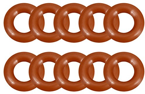 sourcingmap Silikon-O-Ring, 8 mm Außendurchmesser, 4 mm Innendurchmesser, 2 mm Breite, VMQ Dichtungsringe, rot, 10 Stück
